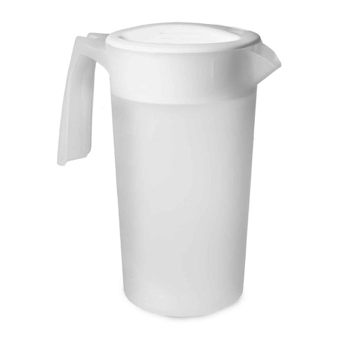 Geo 2 Liter White Pitcher with Push Cap