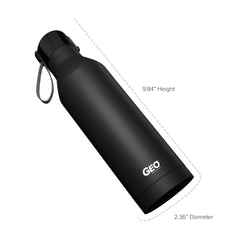 17 oz Rubber Coated Stainless Steel Sports Bottle w/ Carrying Handle