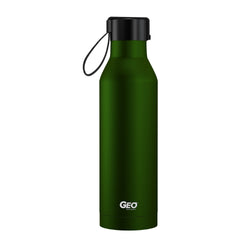 17 oz Rubber Coated Stainless Steel Sports Bottle w/ Carrying Handle