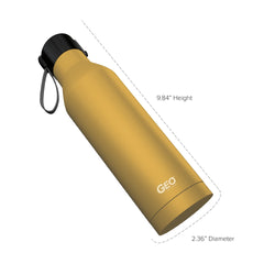 17 oz Rubber Coated Stainless Steel Sports Bottle w/ Carrying Handle
