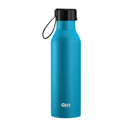 17 oz Rubber Coated Stainless Steel Sports Bottle w/ Carrying Handle