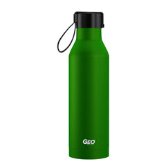 17 oz Rubber Coated Stainless Steel Sports Bottle w/ Carrying Handle