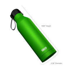 17 oz Rubber Coated Stainless Steel Sports Bottle w/ Carrying Handle