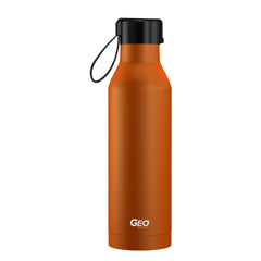 17 oz Rubber Coated Stainless Steel Sports Bottle w/ Carrying Handle