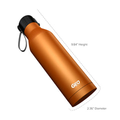 17 oz Rubber Coated Stainless Steel Sports Bottle w/ Carrying Handle