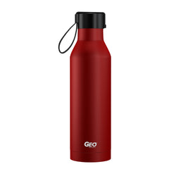 17 oz Rubber Coated Stainless Steel Sports Bottle w/ Carrying Handle