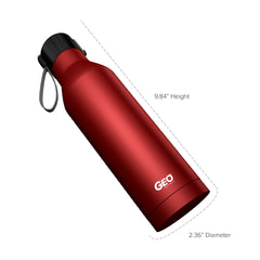 17 oz Rubber Coated Stainless Steel Sports Bottle w/ Carrying Handle