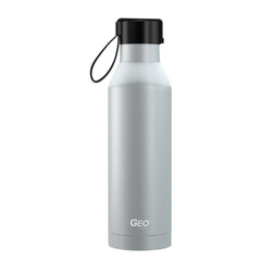 17 oz Rubber Coated Stainless Steel Sports Bottle w/ Carrying Handle