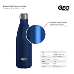 17oz Double Wall Vacuum Insulated Flask, Gloss Finish