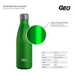 17oz Double Wall Vacuum Insulated Flask, Gloss Finish