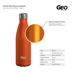 17oz Double Wall Vacuum Insulated Flask, Gloss Finish