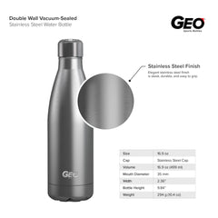 17oz Double Wall Vacuum Insulated Flask, Gloss Finish