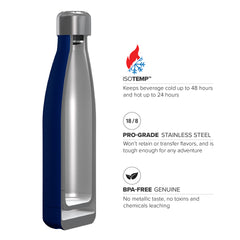 17oz Double Wall Vacuum Insulated Flask, Standard Mouth and POWDER FINISH