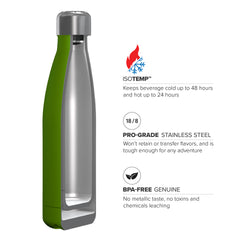 17oz Double Wall Vacuum Insulated Flask, Standard Mouth and POWDER FINISH