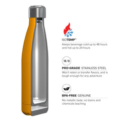 17oz Double Wall Vacuum Insulated Flask, Standard Mouth and POWDER FINISH