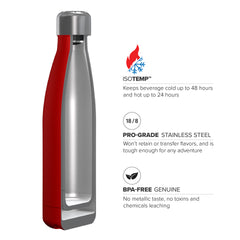 17oz Double Wall Vacuum Insulated Flask, Standard Mouth and POWDER FINISH