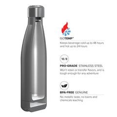 17oz Double Wall Vacuum Insulated Flask, Standard Mouth and POWDER FINISH