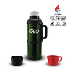 GEO 4 Liter Vacuum Insulated Thermos Flask w/ Portable Cup