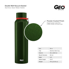 28 oz Powder SS Widemouth Sports Bottle w/ 58 mm Cap