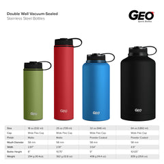 64oz Double Wall Vacuum Insulated Growler, Wide Mouth and POWDER FINISH