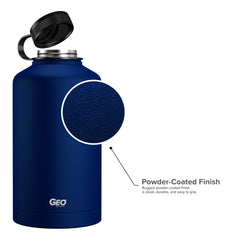 64oz Double Wall Vacuum Insulated Growler, Wide Mouth and POWDER FINISH