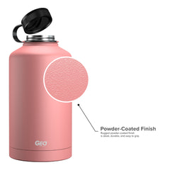 64oz Double Wall Vacuum Insulated Growler, Wide Mouth and POWDER FINISH