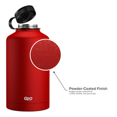 64oz Double Wall Vacuum Insulated Growler, Wide Mouth and POWDER FINISH