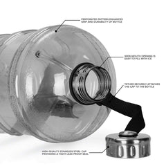 GEO Bottles 1 Gallon BPA FREE Bottle w/ Stainless Steel Cap