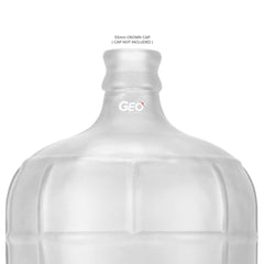 Geo Bottles Glass Bottles 3 Gallon Round Frosted Glass Carboy w/55mm Crown Top
