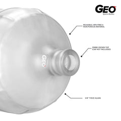 Geo Bottles Glass Bottles 3 Gallon Round Frosted Glass Carboy w/55mm Crown Top