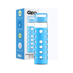 Geo Bottles Glass Bottles Light Blue 24oz Hot and Cold Glass Bottle