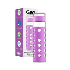 Geo Bottles Glass Bottles Purple 24oz Hot and Cold Glass Bottle