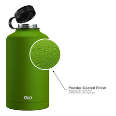 64oz Double Wall Vacuum Insulated Growler, Wide Mouth and POWDER FINISH