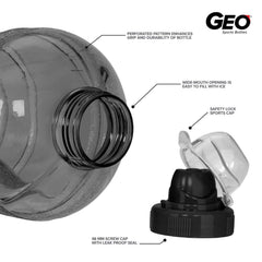 Geo Bottles Bottles 1/2 Gallon (64 oz.) BPA FREE Plastic Water Bottle w/ 48mm Twist Cap