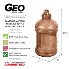 Geo Bottles Bottles 1/2 Gallon (64 oz.) BPA FREE Plastic Water Bottle w/ 48mm Twist Cap
