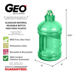 Geo Bottles Bottles 1/2 Gallon (64 oz.) BPA FREE Plastic Water Bottle w/ 48mm Twist Cap