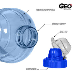 Geo Bottles Bottles 1/2 Gallon (64 oz.) BPA FREE Plastic Water Bottle w/ 48mm Twist Cap