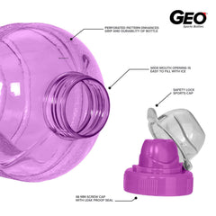 Geo Bottles Bottles 1/2 Gallon (64 oz.) BPA FREE Plastic Water Bottle w/ 48mm Twist Cap