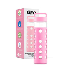 Geo Bottles Glass Bottles Pink 24oz Hot and Cold Glass Bottle